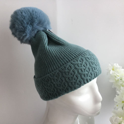 021-PomPom Hat-Blue