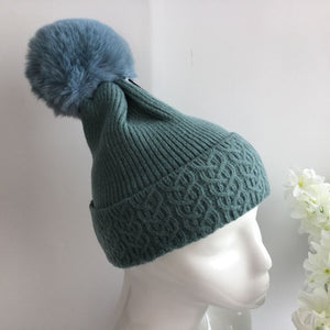 021-PomPom Hat-Blue