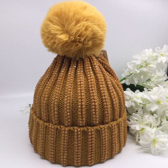 061-PomPom Hat-Mustard