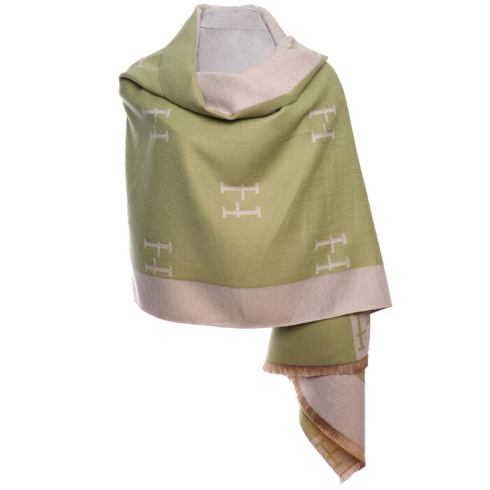 1030608- H Wrap Scarf- Green
