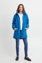 Load image into Gallery viewer, 2033- Hooded Longline Jacket- Blue- Fransa