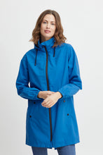 Load image into Gallery viewer, 2033- Hooded Longline Jacket- Blue- Fransa