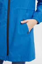 Load image into Gallery viewer, 2033- Hooded Longline Jacket- Blue- Fransa