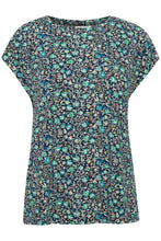 Load image into Gallery viewer, 0634- Navy/Green Mix Tee- Fransa