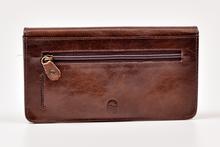 Load image into Gallery viewer, TK143 TINNAKEENLY LEATHERS Two Zip Compartment wallet purse Brown