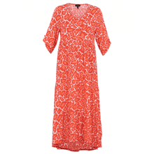 Load image into Gallery viewer, 6981- Marble Orange Print Midi Dress