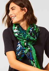 571906- Green Print Scarf - Cecil