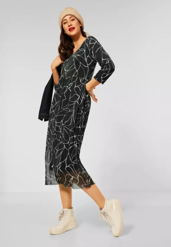 143173-Printed Mesh Dress