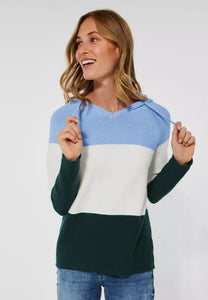 301945- Colour block Hoody- Cecil