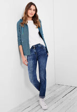 Load image into Gallery viewer, 319396- Fine Stripe Zip Hoody-Teal- Cecil