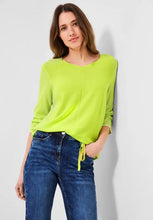 Load image into Gallery viewer, 302319- V Neck Jumper w/ Drawstring Hem- Lime Yellow- Cecil