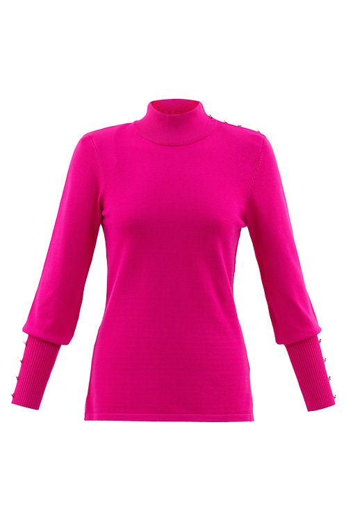 6703 - Pink Button Detail Jumper - Marble