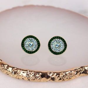 2058802- Florence Earrings- Green- Zelly