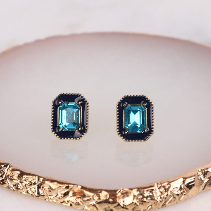 2059414- Ezra Stud Earrings- Navy- Zelly