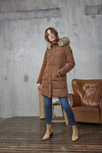 Load image into Gallery viewer, 590 Fransa Fur Hood Jacket- Gold Brown