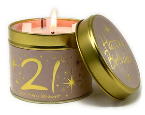 Happy Birthday 21st Scented Candle Tin