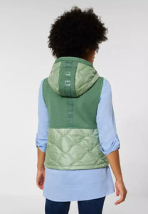 220149- Quilted Gilet Novel Green- Street One