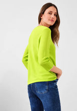 Load image into Gallery viewer, 302319- V Neck Jumper w/ Drawstring Hem- Lime Yellow- Cecil