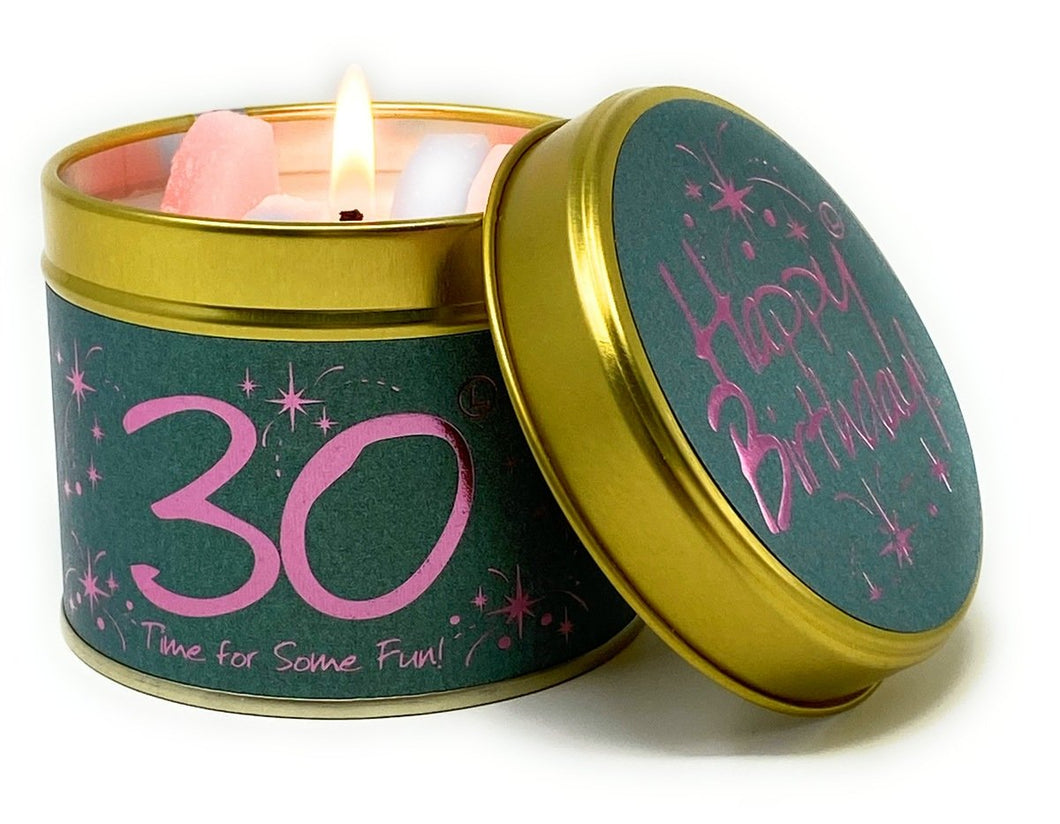 Happy Birthday 30th Scented Candle Tin