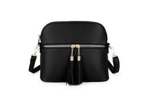 Load image into Gallery viewer, 31136 Crossbody Zip Front Bag-Black