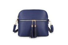 Load image into Gallery viewer, 31136 Crossbody Zip Front Bag-Navy