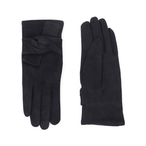 4002001- Gloves with Knot Detail- Black- Zelly