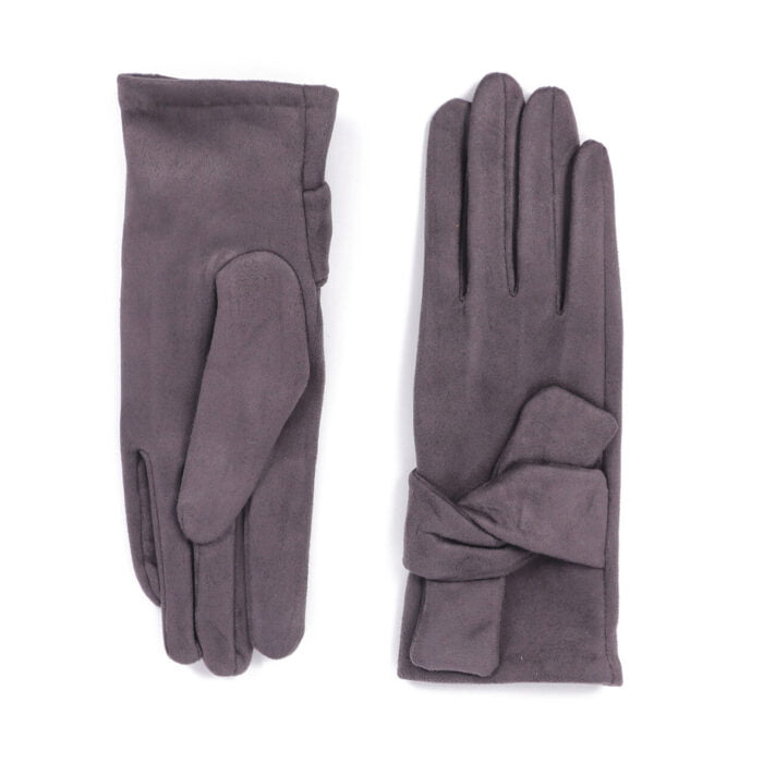 4002006- Gloves with Knot detail- Dark Grey- Zelly