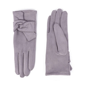 4002012- Gloves with Knot Detail- Grey- Zelly