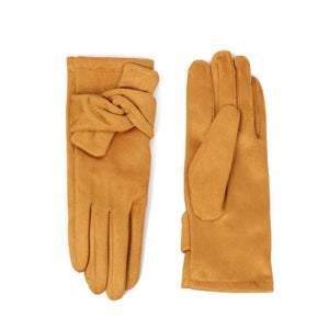 4002013- Gloves with Knot Detail- Mustard- Zelly