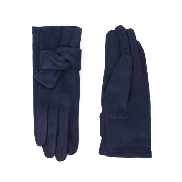 40020014- Gloves with Knot Detail- Navy- Zelly
