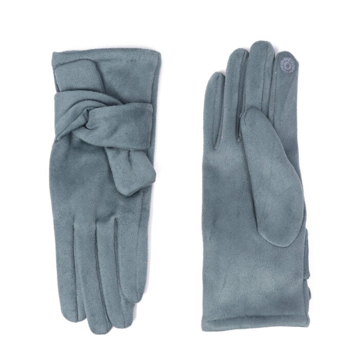 4002027- Gloves with Knot Detail- Slate- Zelly