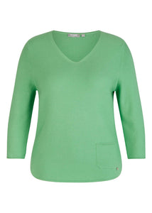 114601- Green V-Neck Jumper- Rabe