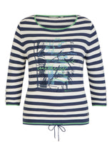 Load image into Gallery viewer, 114614- Navy Rib Stripe Jumper- Rabe