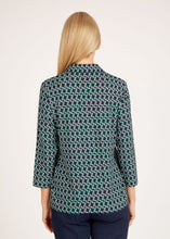 Load image into Gallery viewer, 122360- Green/Navy Collar Blouse - Rabe