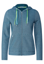 Load image into Gallery viewer, 319396- Fine Stripe Zip Hoody-Teal- Cecil