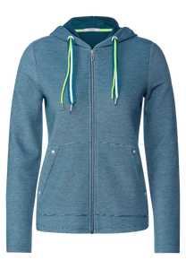 319396- Fine Stripe Zip Hoody-Teal- Cecil