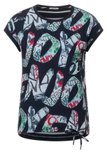 Load image into Gallery viewer, 318456 - Print T-shirt with Stripe Back - Cecil