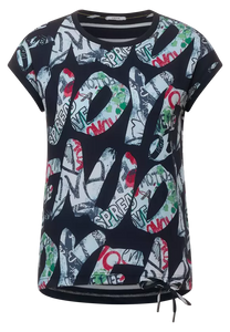 318456 - Print T-shirt with Stripe Back - Cecil