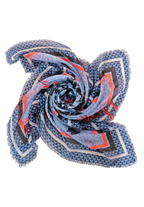 571917- Blue Flower Square Scarf - Street One