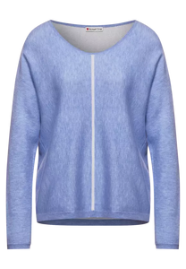 301803- Blue V-neck Jumper - Street One