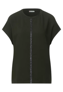318351- Olive Green TShirt with Shimmer Detail - Street One