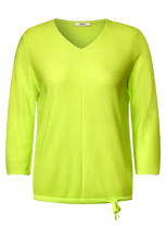 Load image into Gallery viewer, 302319- V Neck Jumper w/ Drawstring Hem- Lime Yellow- Cecil