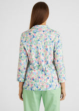 Load image into Gallery viewer, 111358- Rabe 3/4 Sleeve Top with Collar- Green Mix