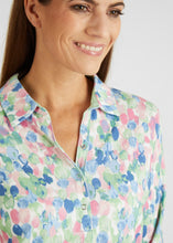 Load image into Gallery viewer, 111358- Rabe 3/4 Sleeve Top with Collar- Green Mix