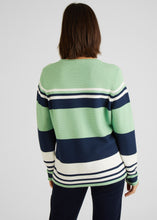 Load image into Gallery viewer, 111615- Rabe Crew Neck Knit Jumper- Green/Navy