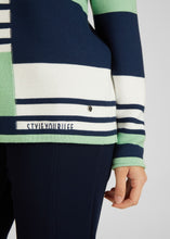 Load image into Gallery viewer, 111615- Rabe Crew Neck Knit Jumper- Green/Navy