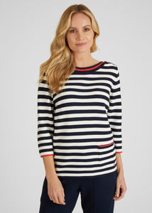 113617 - Navy & Cream Strip jumper - Rabe