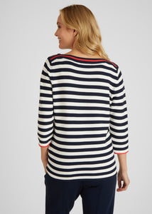 113617 - Navy & Cream Strip jumper - Rabe