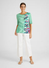 Load image into Gallery viewer, 121353- Striped Top with Floral Print- Rabe