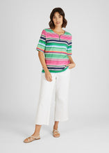 Load image into Gallery viewer, 121359- Striped Top w/ Zip Neckline- Rabe